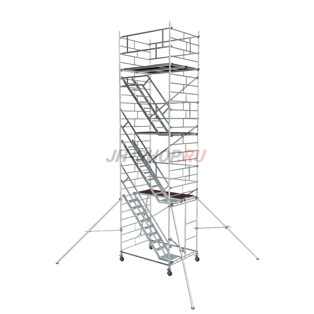 Алюминиевая модульная вышка с лестничными маршами ВМА1400Л до 12м