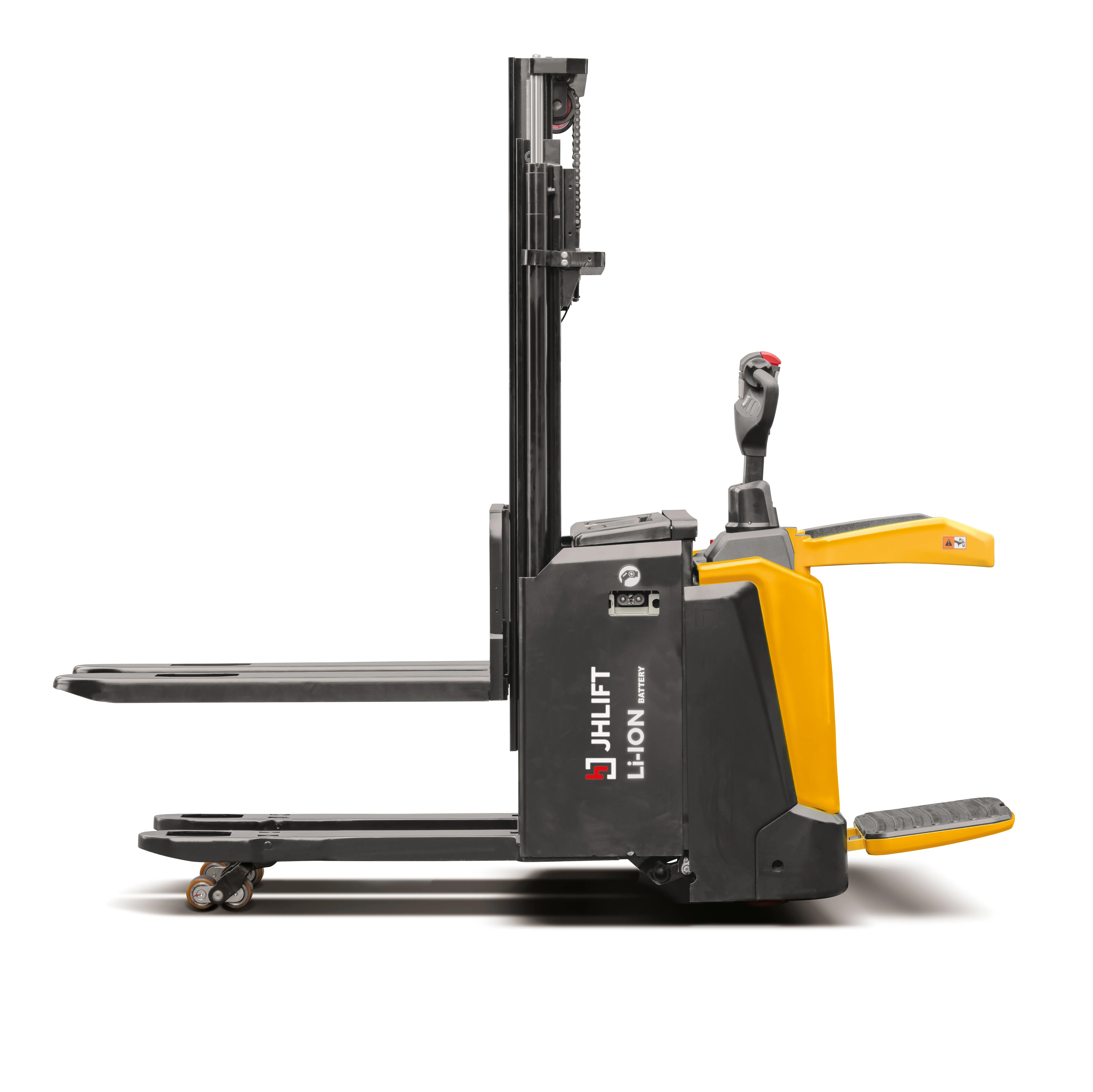 Штабелер электрический самоходный JHLIFT CDD20-X-S-SID для двух паллет с платформой оператора, 1660-2905 мм, Li-Ion