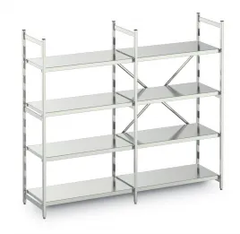 Стеллаж Norm 20 с 4 сплошными полками для каждой секции (1200 кг) Hupfer