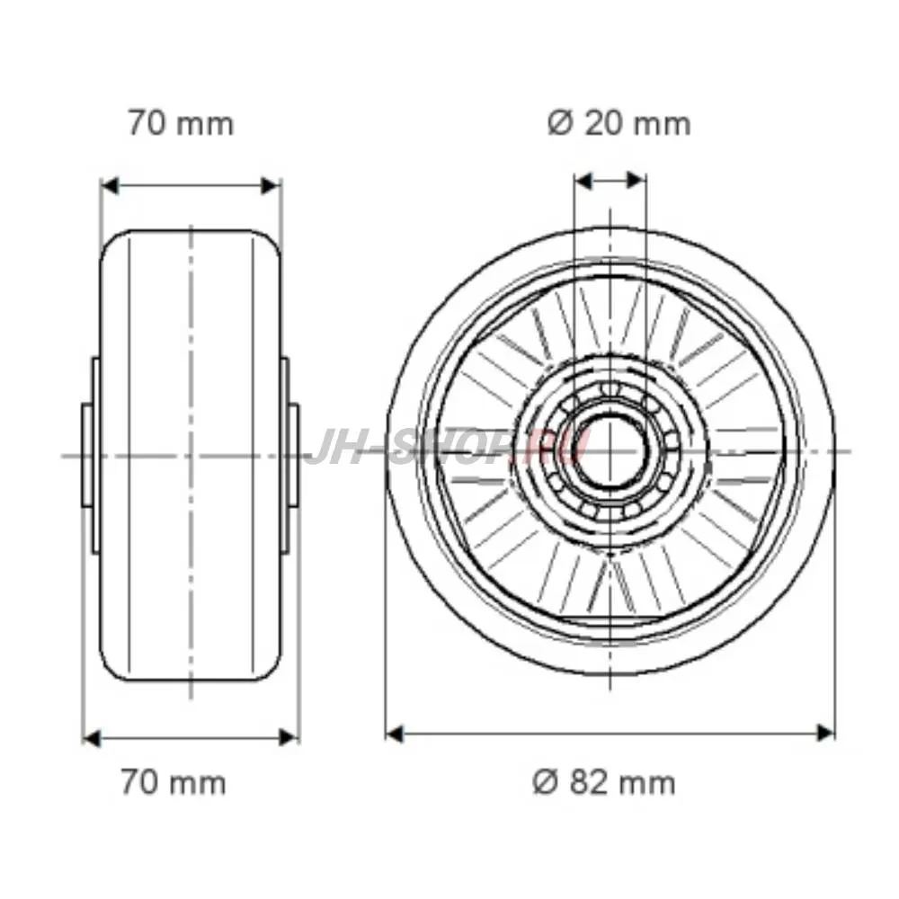 Колесо Tente NOVATECH ETP 082x70-20
