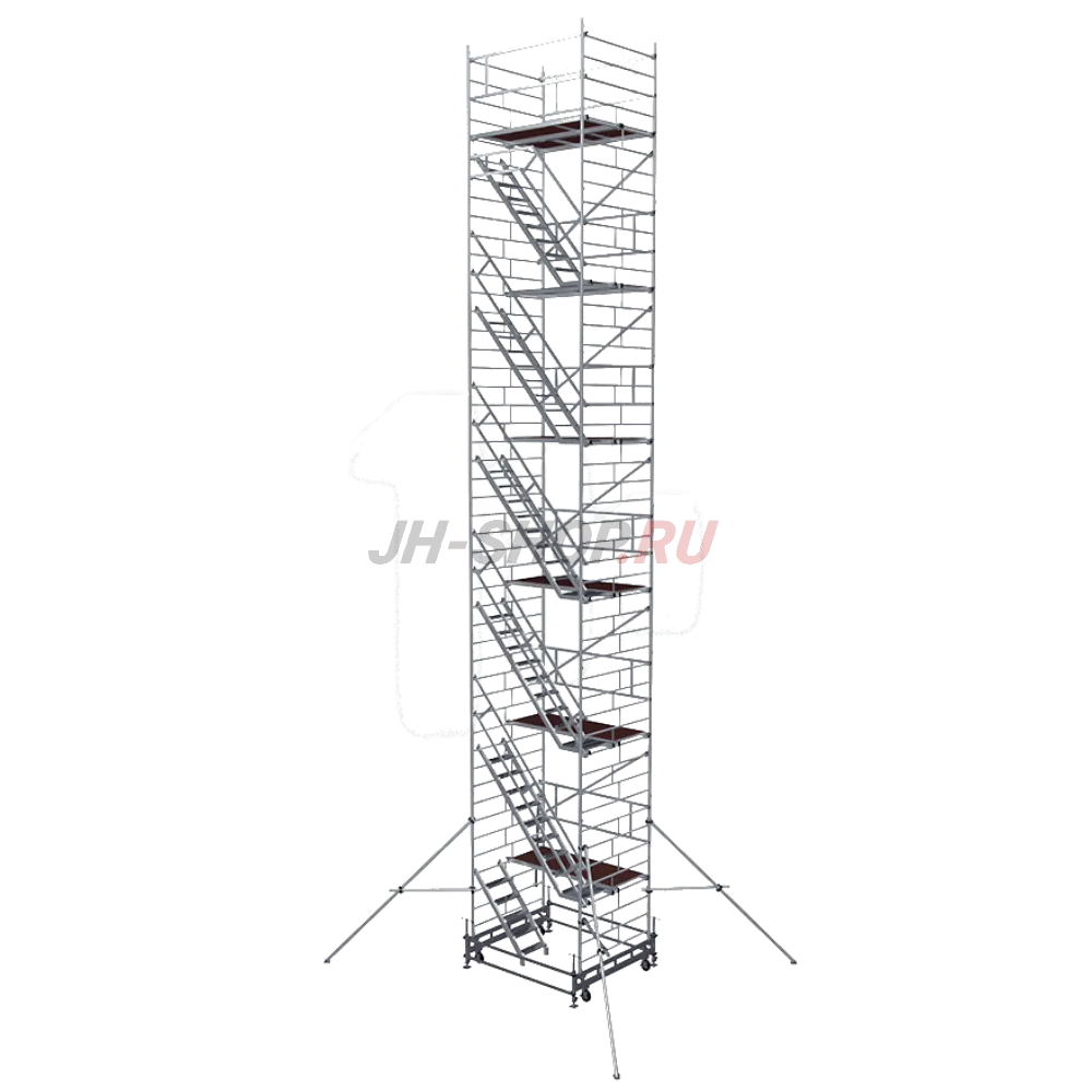 Алюминиевая модульная вышка с лестничными маршами ВМА1400Л до 22м
