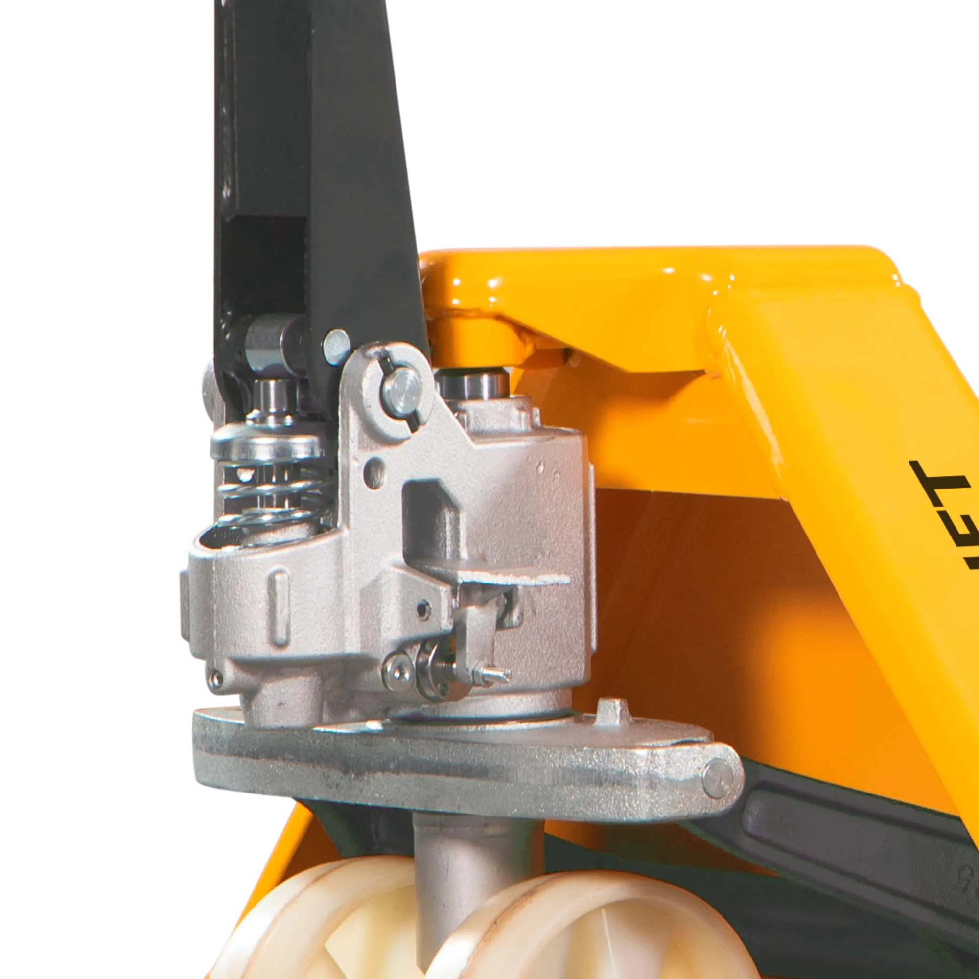 Коротковильная гидравлическая тележка (рохля) JHLIFT BF25-H, 2500 кг, 800х550 мм, усилен., с нейлоновыми колесами