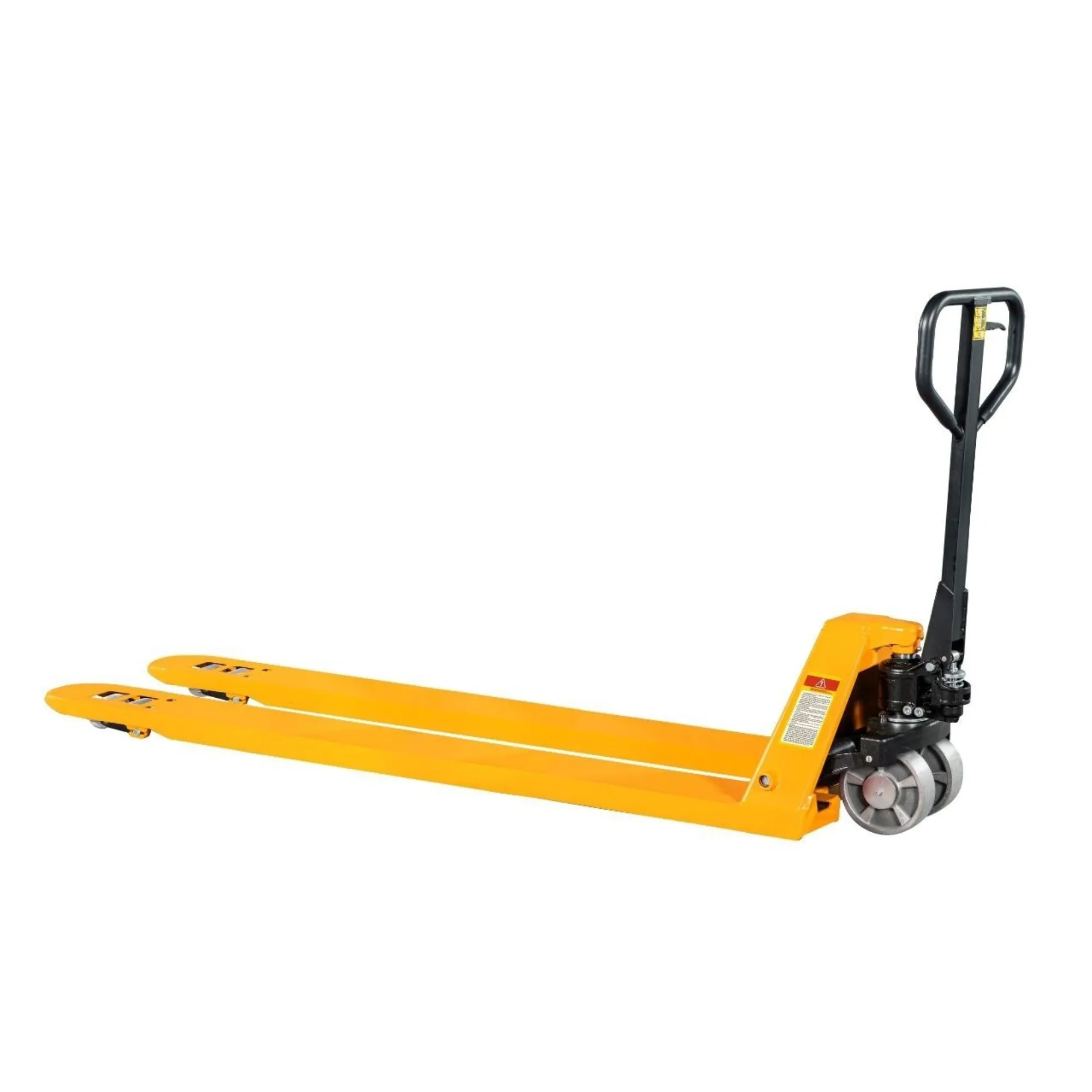 Большегрузная длинновильная гидравлическая тележка (рохля) JHLIFT AH100-H, 10000 кг, 1500х550 мм, со стальными колесами