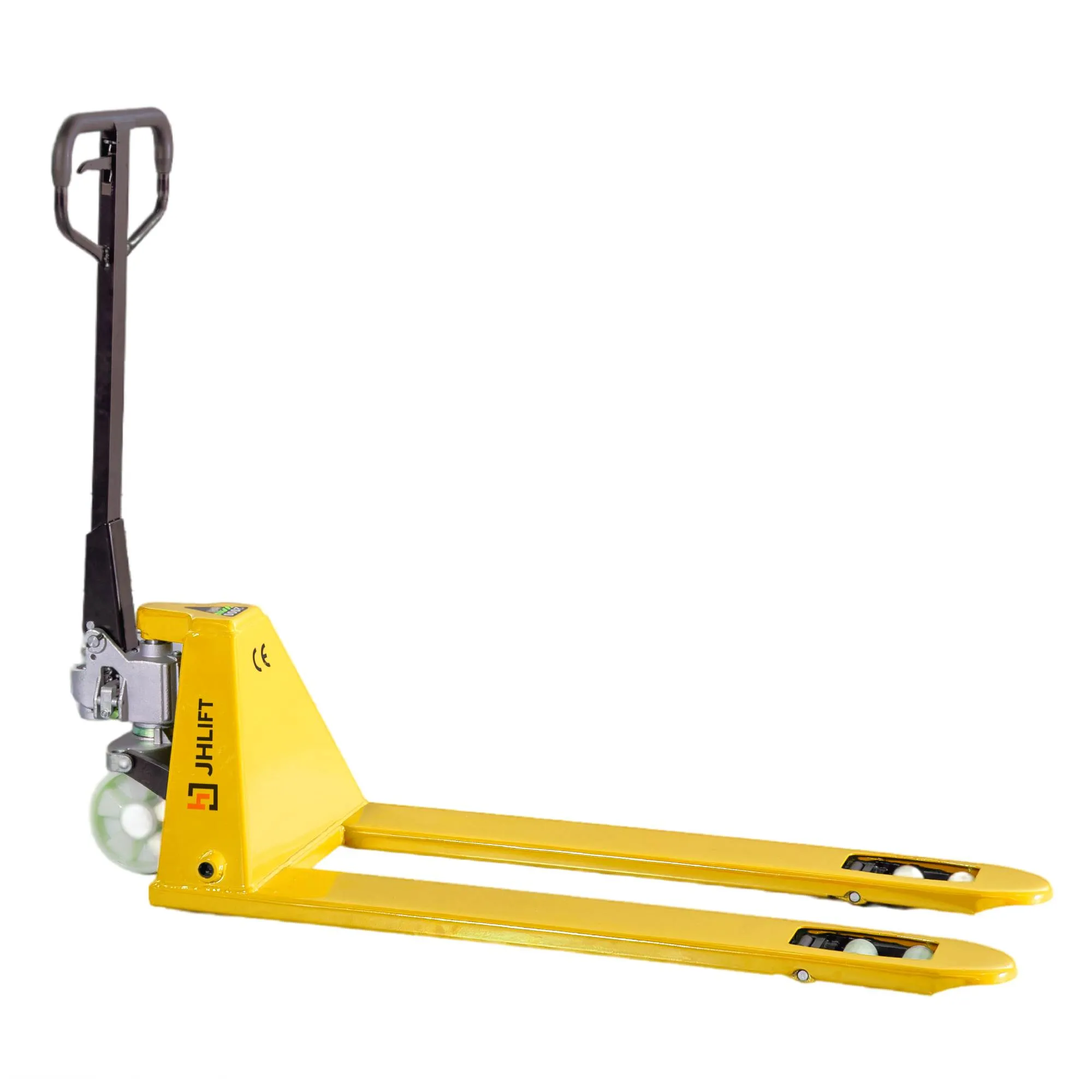 Низкопрофильная гидравлическая тележка (рохля) JHLIFT WH-10L-35-A, 1000 кг, 1150х550 мм, с нейлоновыми колесами