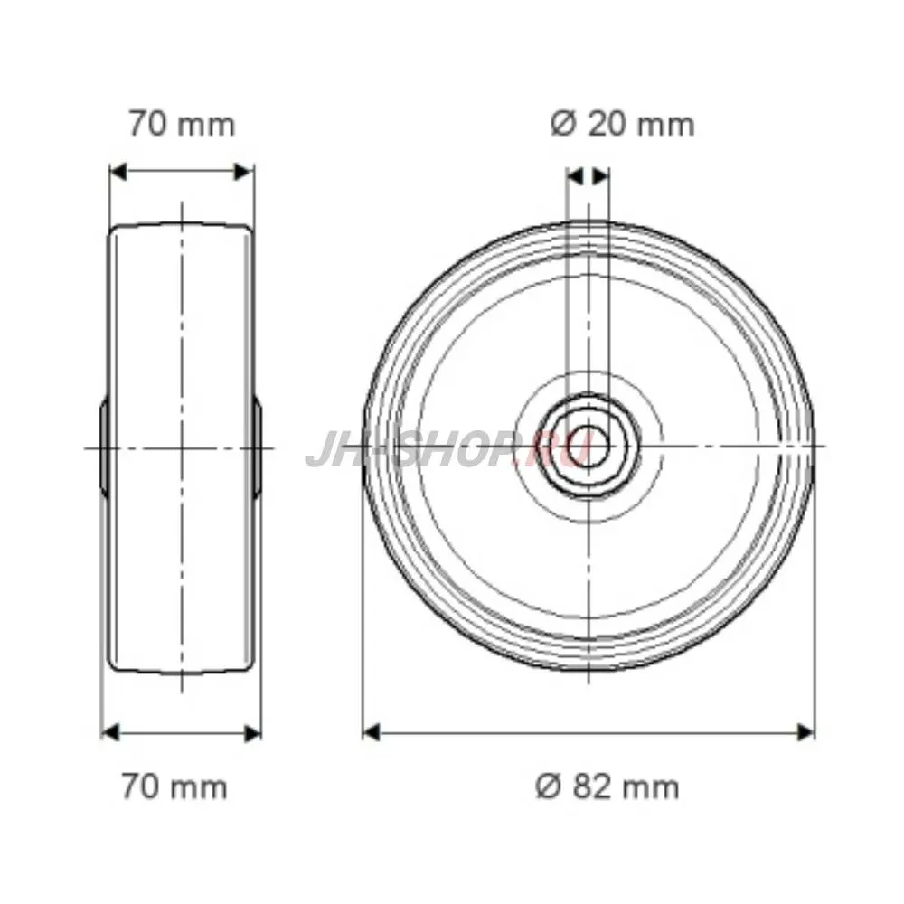 Колесо Tente DURATECH TOP 082x70-20