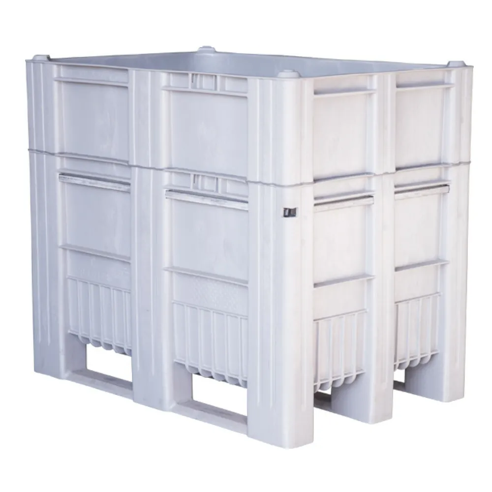 BoxPallet Tara 1200х800х1035 контейнер сплошной, на полозьях серый
