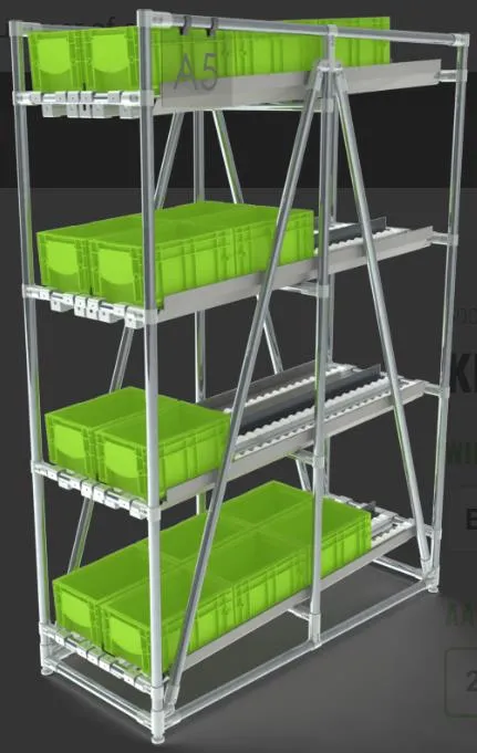 Гравитационный стеллаж для ящиков на ножках ГСЯН41-400