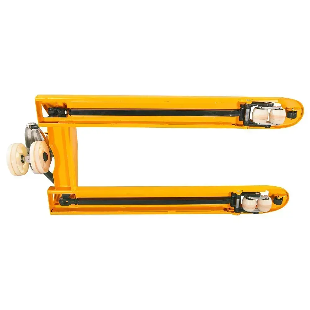 Длинновильная гидравлическая тележка (рохля) JHLIFT LBF15, 1500 кг, 2300х550 мм, с нейлоновыми колесами