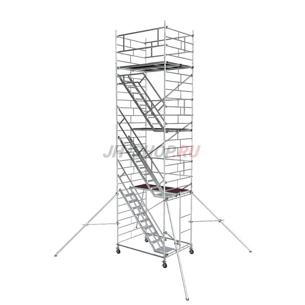 Алюминиевая модульная вышка с лестничными маршами ВМА1400Л до 12м