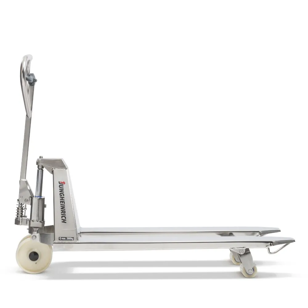 Гидравлическая тележка (рохля) из нержавеющей стали Jungheinrich AM I20 N-GN, 2000 кг, 1140х520 мм, с нейлоновыми колесами