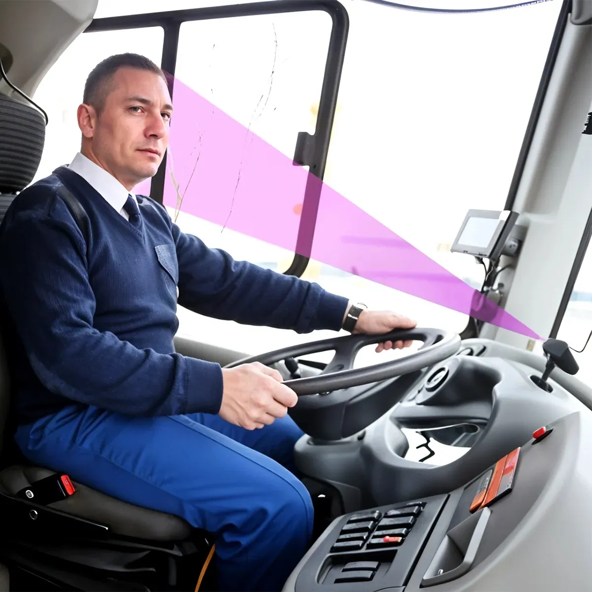 Видеокамера контроля водителя с записью, WDR, 1080P, 70°, IP30 (Антисон)