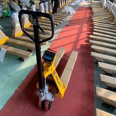 Весовая гидравлическая тележка (рохля) JHLIFT WH-25ES, 2500 кг, 800х540 мм, с полиуретановыми колесами картинка