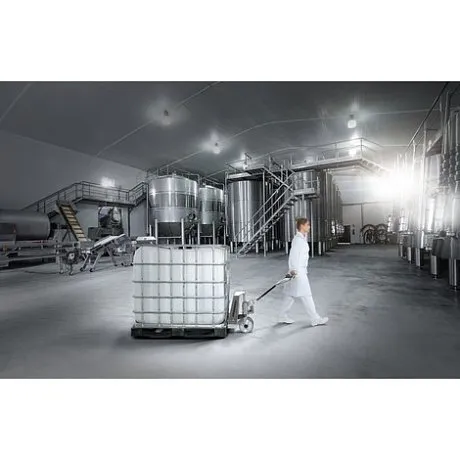 Гидравлическая тележка (рохля) из нержавеющей стали Jungheinrich AM I20 N-BN, 2000 кг, 1140х520 мм, с нейлоновыми колесами картинка