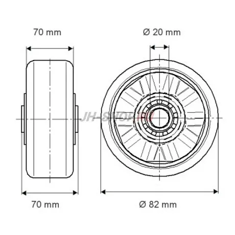 Колесо Tente NOVATECH ETP 082x70-20 картинка
