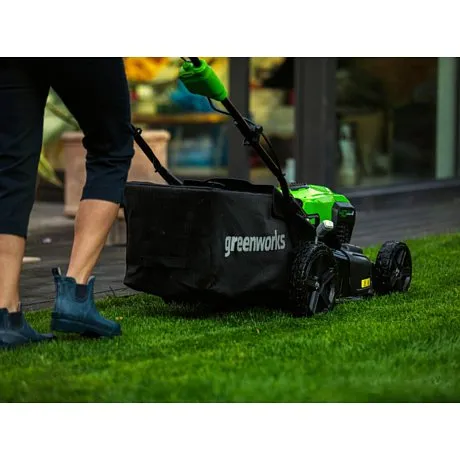 Самоходная газонокосилка Greenworks GD40LM46SPK4, 40V, 46 см, в комплекте с АКБ 4АЧ и ЗУ картинка