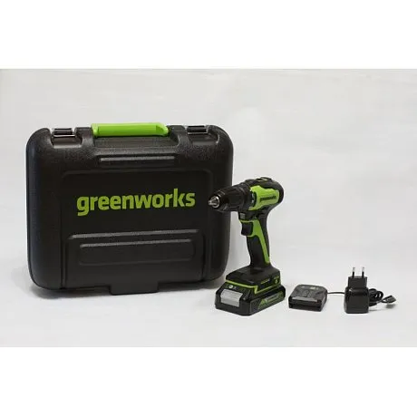 Дрель-шуруповерт аккумуляторная Greenworks GD24DD35, 24V, c АКБ 2 Ач и ЗУ картинка
