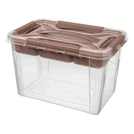 Ящик для хранения Grand box 290х190х180 6,65 л. с крышкой, замком и вставкой-органайзером картинка