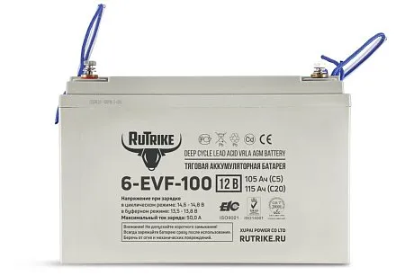 Тяговый гелевый аккумулятор RuTrike 6-EVF-100 картинка