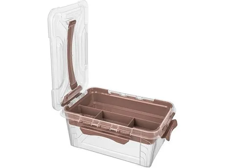 Ящик для хранения Grand box 290Х190Х124 4,2 л. с крышкой, замком и вставкой-органайзером картинка