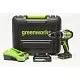 Дрель-шуруповерт аккумуляторная Greenworks GD24DD60K2, 24V, c АКБ 2 Ач и ЗУ превью