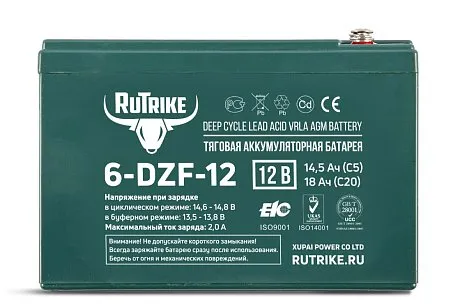 Тяговый гелевый аккумулятор RuTrike 6-DZF-12 картинка