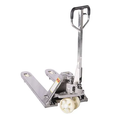 Гидравлическая тележка (рохля) JHLIFT WH-25S-H из нержавеющей стали, 2500 кг, 1150х550 мм, с нейлоновыми колесами картинка