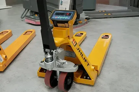 Весовая гидравлическая тележка (рохля) JHLIFT WH-25ES, 2500 кг, 800х540 мм, с полиуретановыми колесами картинка