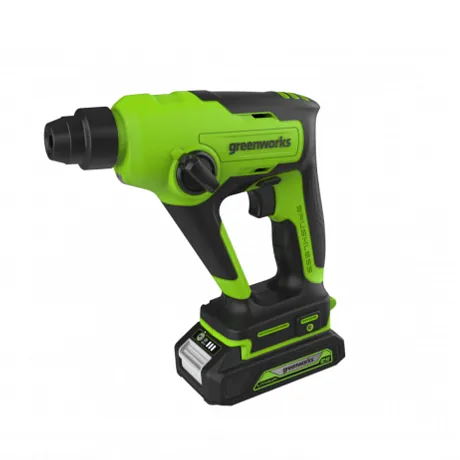 Перфоратор Greenworks GD24SDS1 24V (1,2 Дж) бесщеточный аккумуляторный c 2 Ач АКБ и ЗУ картинка