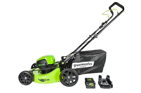 Газонокосилка самоходная аккумуляторная Greenworks GD60LM46SP 60V картинка