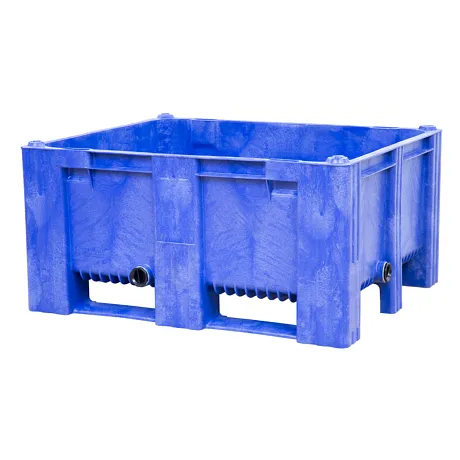 Контейнер BoxPallet Tara 1200х1000х580 мм сплошной на 2-х полозьях синий с 2 СП2 картинка