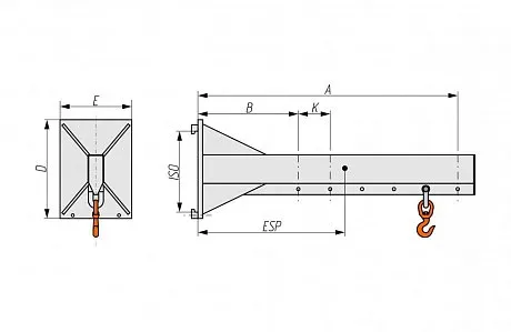 Стрела безблочная (крепление на каретку) СБК-20/20/8 картинка