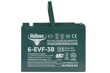 Тяговый гелевый аккумулятор RuTrike 6-EVF-38 картинка