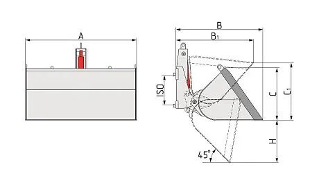 Ковш для вилочных погрузчиков КО/H-1,0 (крепление на каретку) картинка