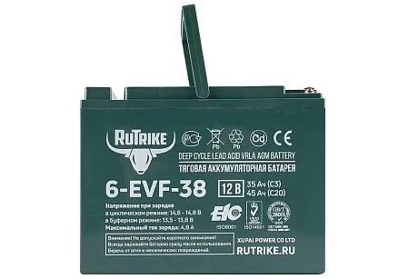 Тяговый гелевый аккумулятор RuTrike 6-EVF-38 картинка