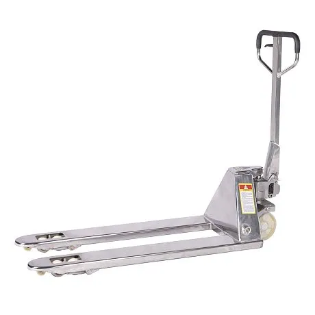 Гидравлическая тележка (рохля) JHLIFT WH-25S-H из нержавеющей стали, 2500 кг, 1150х550 мм, с нейлоновыми колесами картинка
