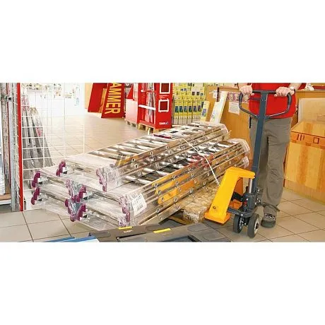 Многоходовая гидравлическая тележка (рохля) JHLIFT BF25-4, 2500 кг, 1150х540 мм, с полиуретановыми колесами картинка