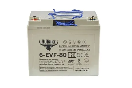 Тяговый гелевый аккумулятор RuTrike 6-EVF-80 картинка