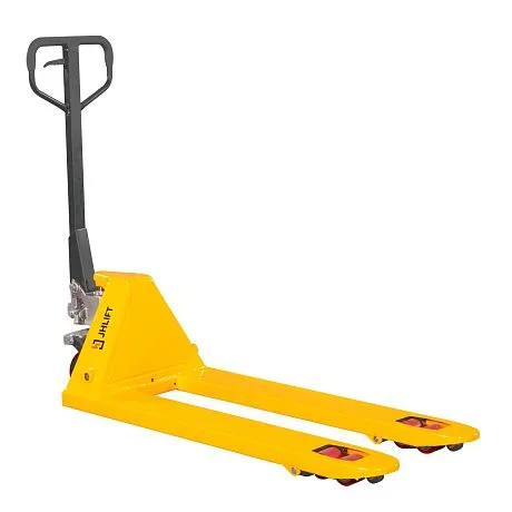 Коротковильная гидравлическая тележка (рохля) JHLIFT BF25-H, 2500 кг, 800х550 мм, усилен., с резиновыми колесами картинка