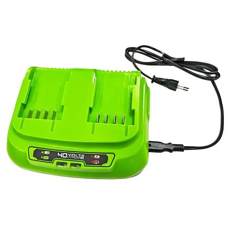 Зарядное устройство быстрое для 2-х аккумуляторов Greenworks G40UC8 40V картинка
