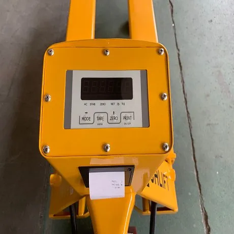 Весовая гидравлическая тележка (рохля) с принтером JHLIFT WH-25ES-P, 2500 кг, 1150х540 мм, с полиуретановыми колесами картинка