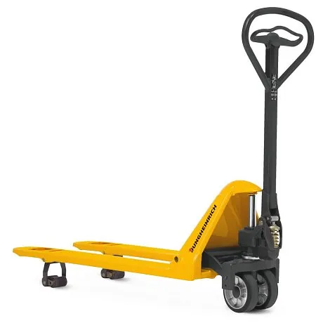 Длинновильная гидравлическая тележка (рохля) Jungheinrich AM 22 C-BV, 2200 кг, 1360х520 мм, с резиновыми колесами картинка