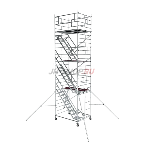 Алюминиевая модульная вышка с лестничными маршами ВМА1400Л до 12м картинка