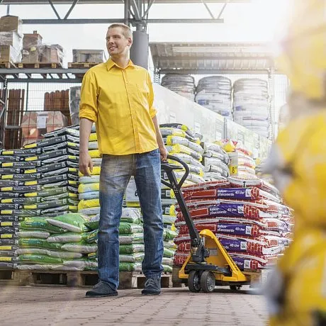 Гидравлическая тележка (рохля) Jungheinrich AM 22 VBV, 2200 кг, 600х500 мм, с полиуретановыми колесами картинка