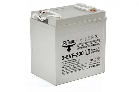 Тяговый гелевый аккумулятор RuTrike 3-EVF-200 картинка