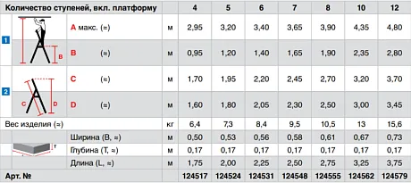 Krause STABILO стремянка, рабочая высота 2900-4800мм картинка