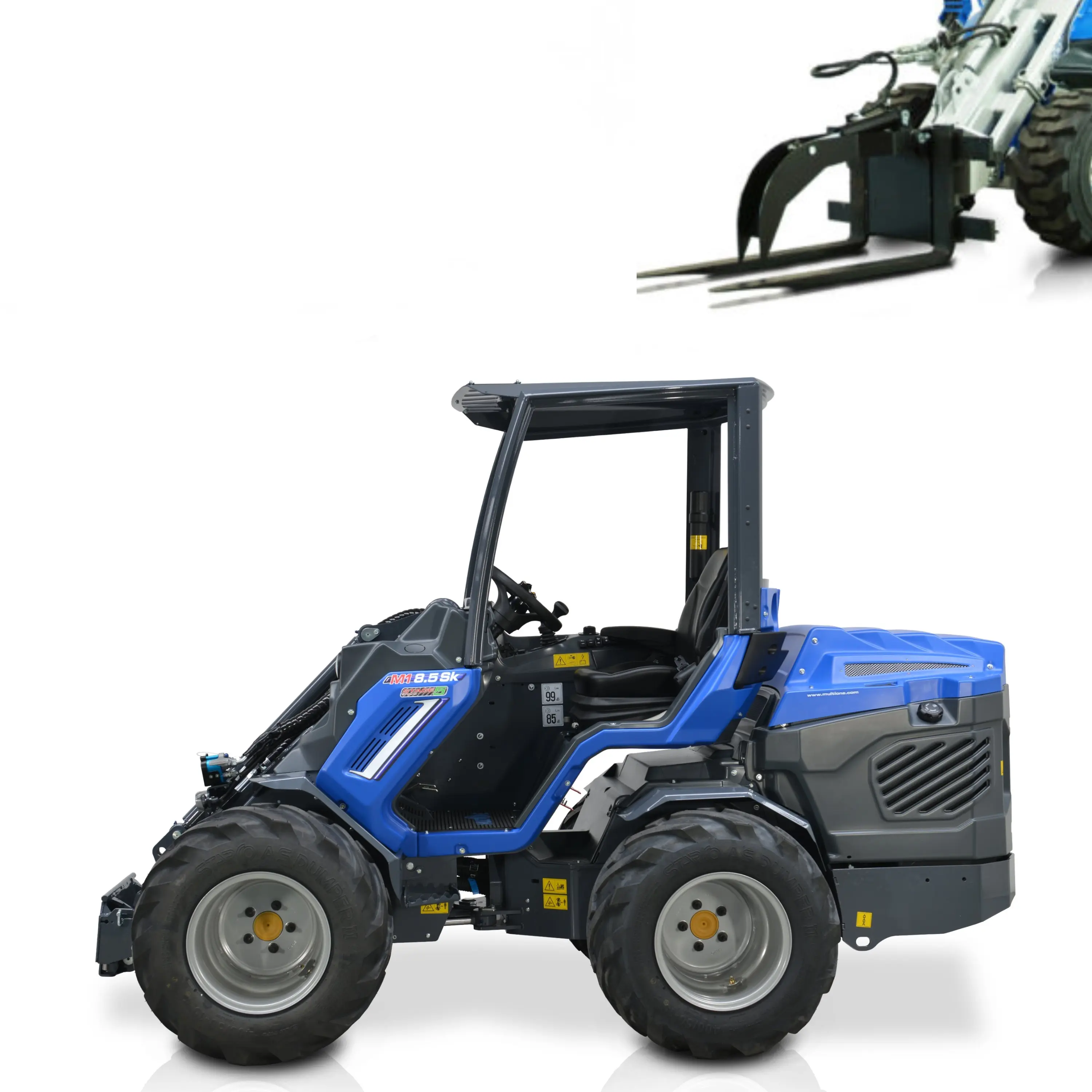 Шарнирно-сочлененный мини-погрузчик MULTIONE 8.5S K Stage V с захватом