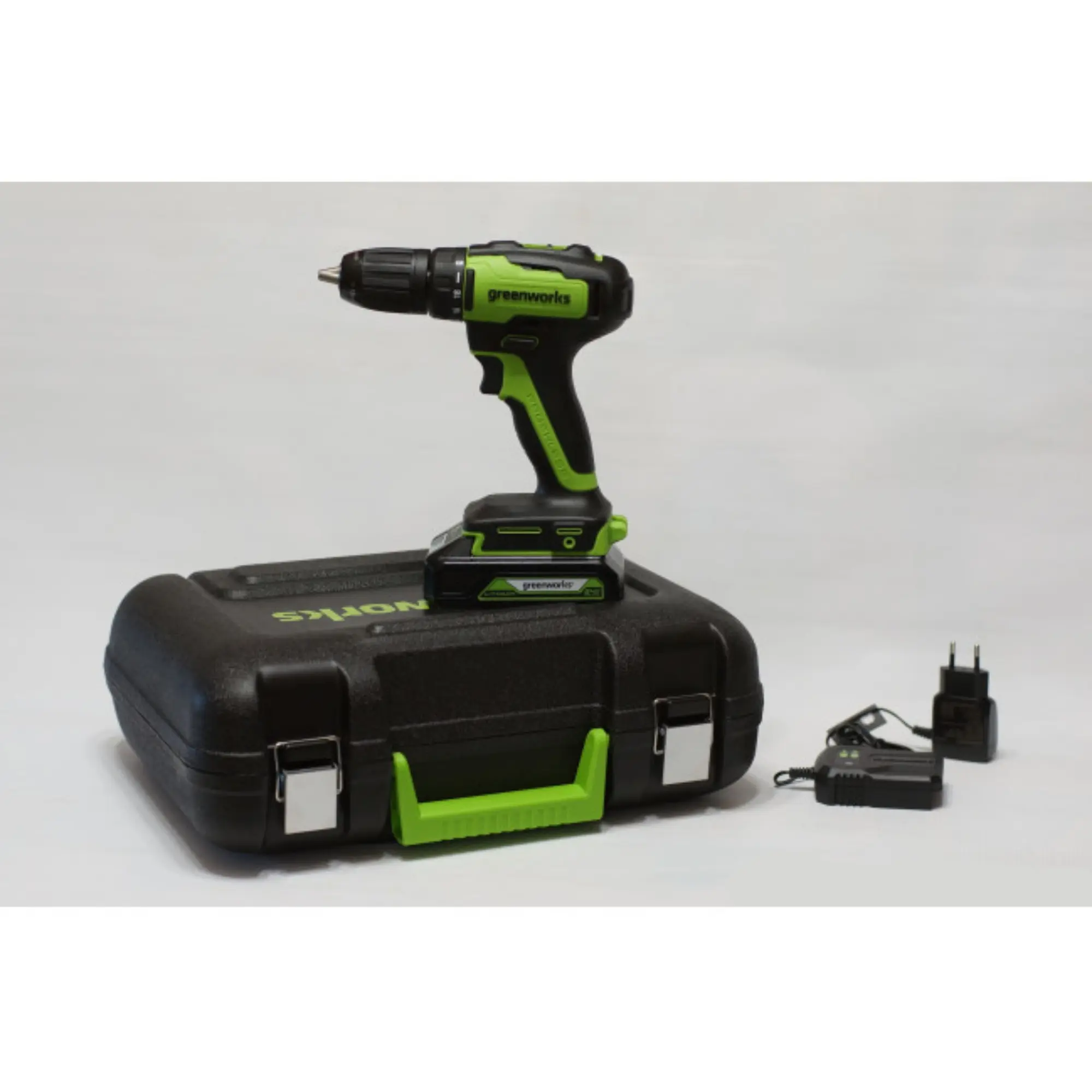Дрель-шуруповерт аккумуляторная Greenworks GD24DD35, 24V, c АКБ 2 Ач и ЗУ