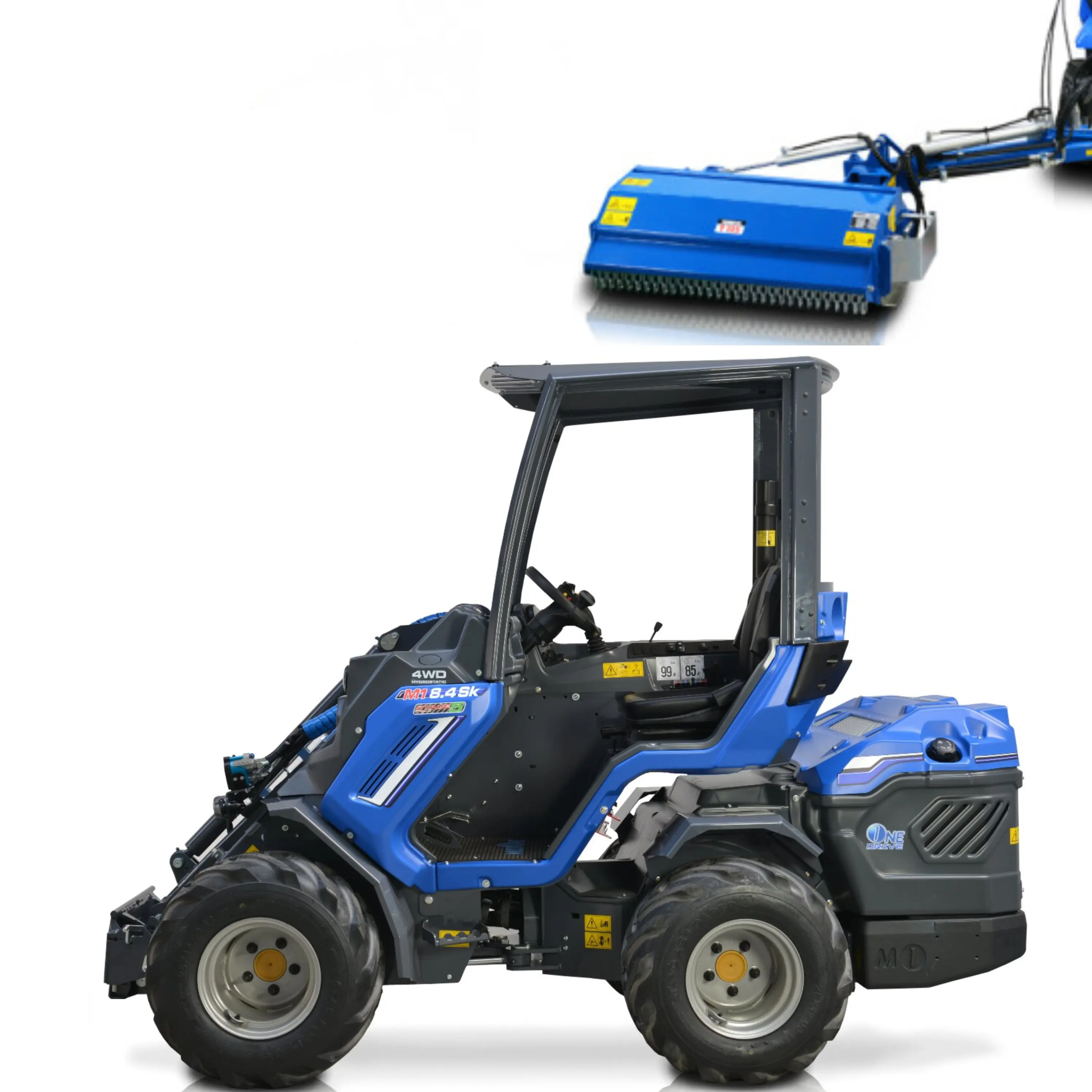 Шарнирно-сочлененный мини-погрузчик MULTIONE 8.4S K Stage V с косилкой