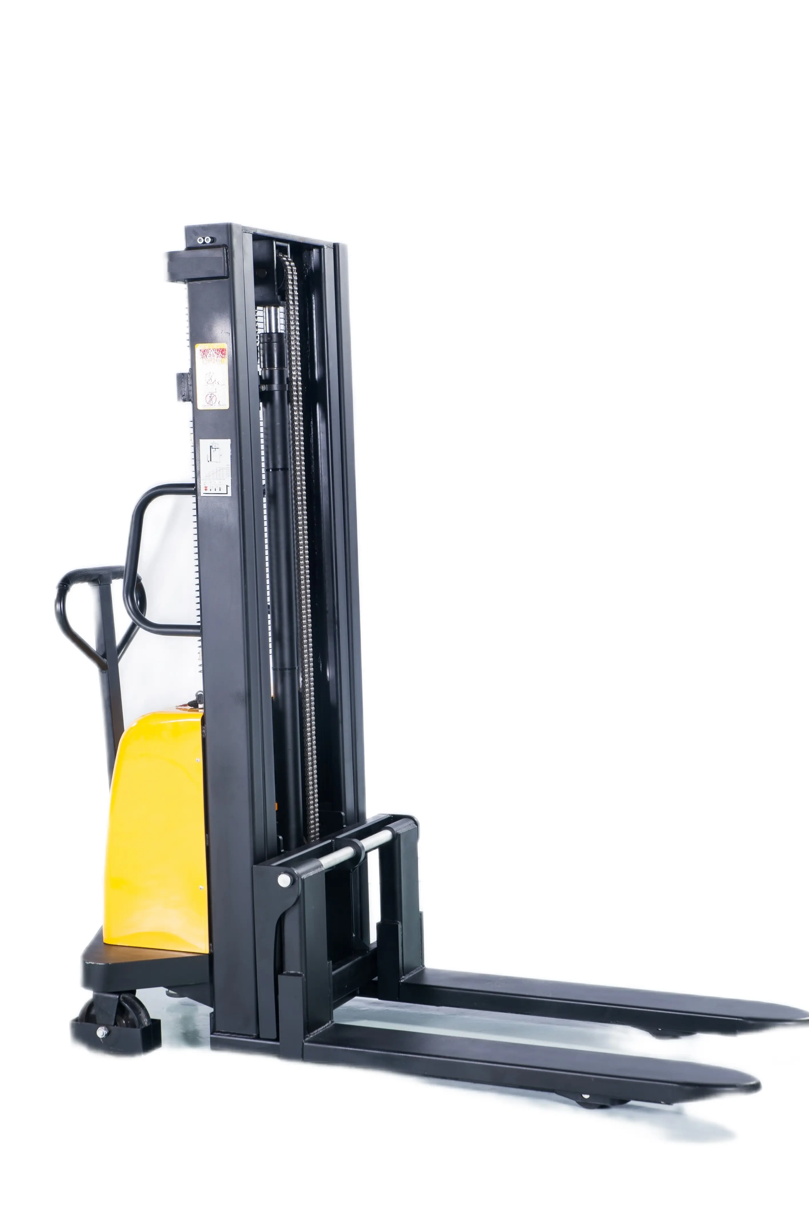 Гидравлический штабелер с электроподъемом и раздвижными вилами JHLIFT DYC15, г/п 1500 кг, в/п 2000 мм