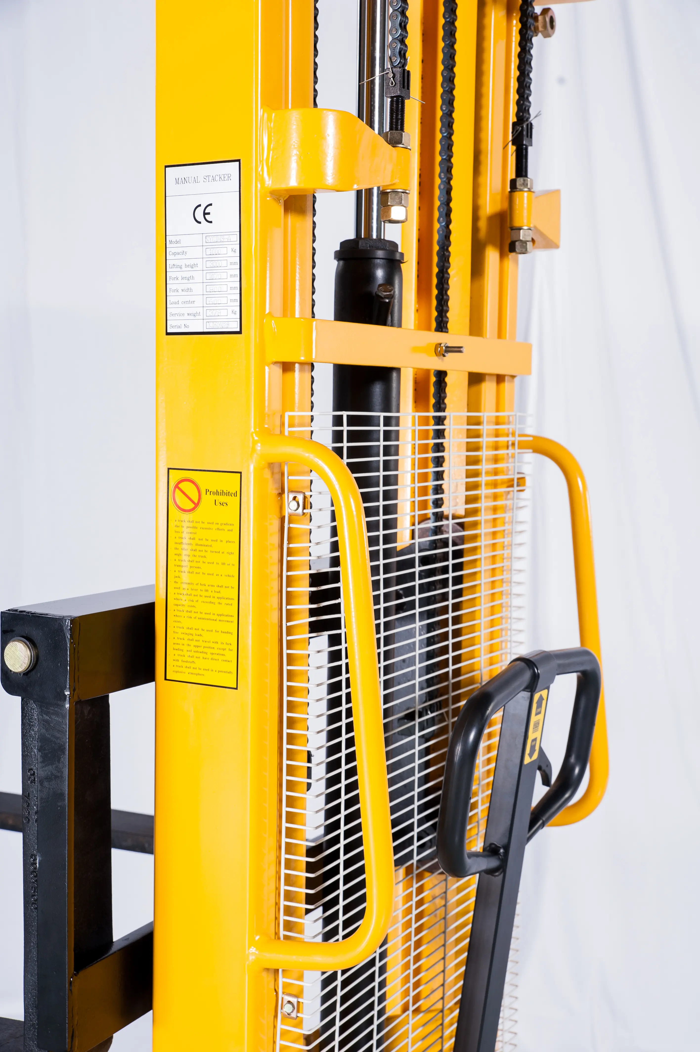 Гидравлический штабелер с расширенными опорами и раздвижными вилами JHLIFT WMSA1500, г/п 1500 кг, в/п 1600 мм